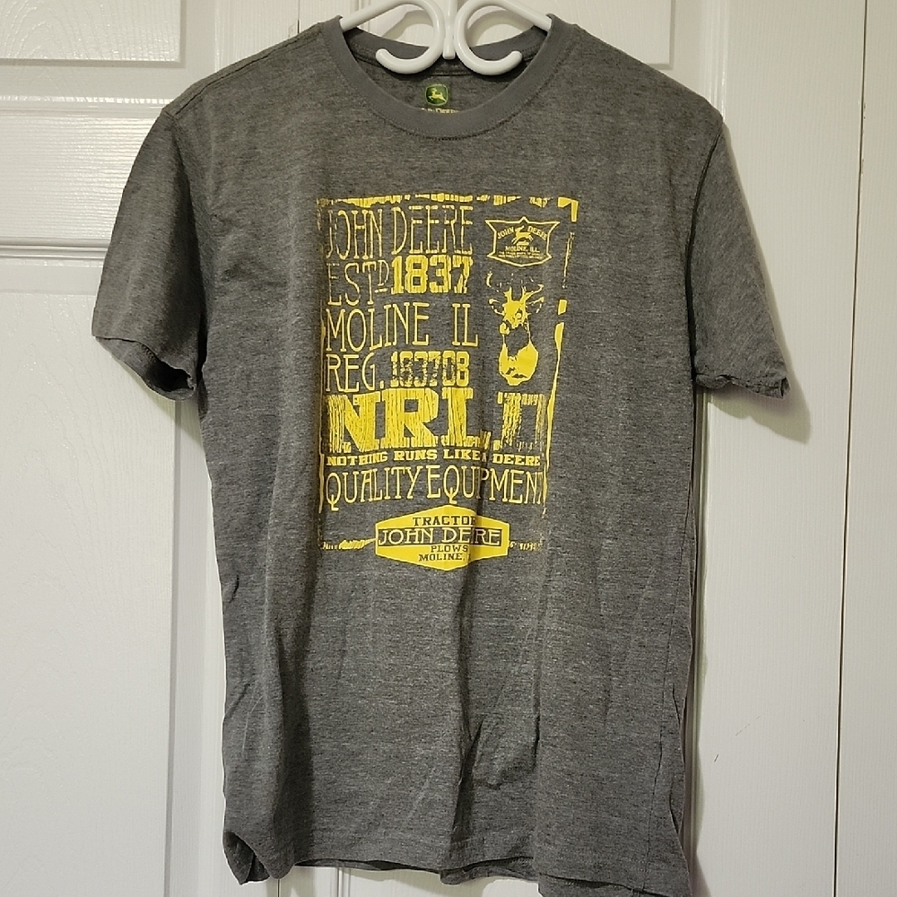 John Deere Gray Tee with Yellow Graphic